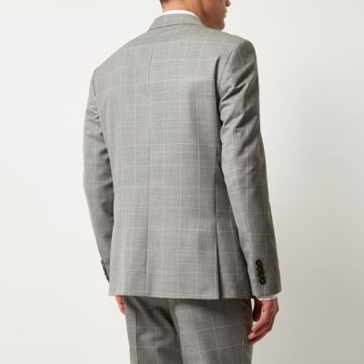 Grey check suit jacket